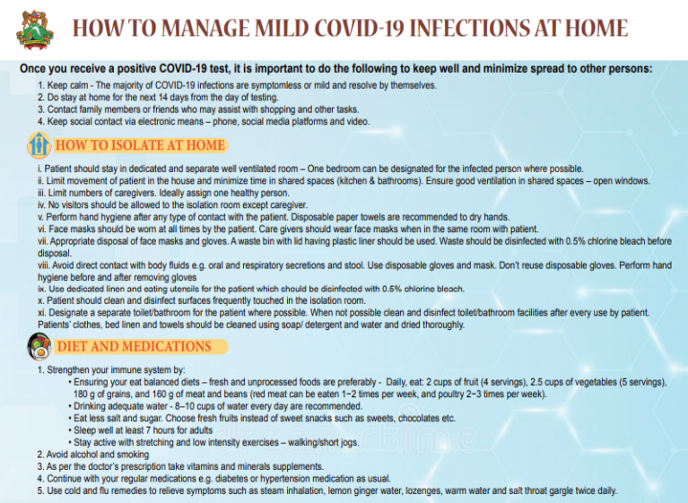 HOW TO MANAGE MILD COVID-19 INFECTIONS AT HOME